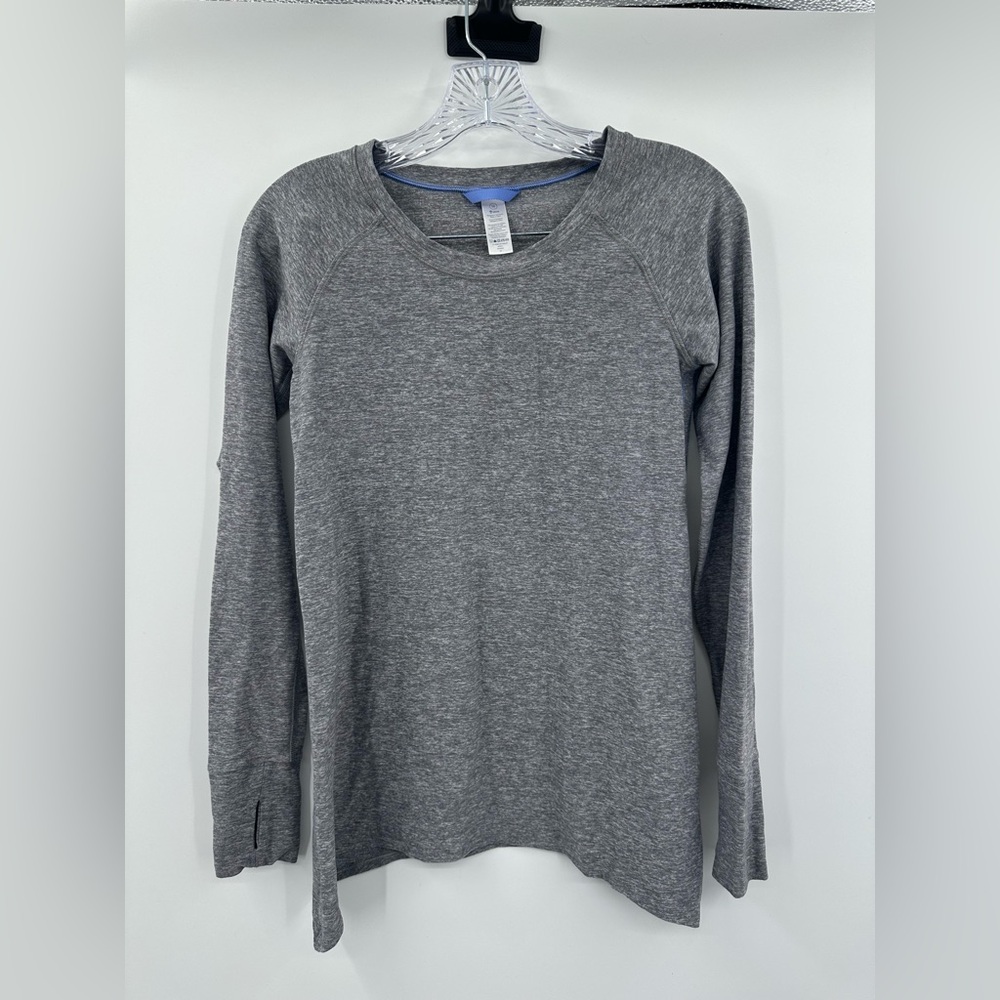 Lululemon Ivivva Girl's Gray Practice Ready Long Sleeve Heather Slate Gray SZ 14